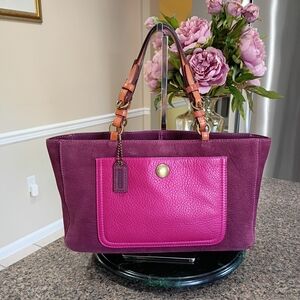 Coach suede Chelsea leather Tote Vintage